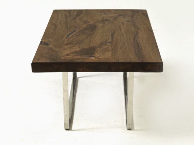 Asir Masa de cafea din lemn si metal, Mekele Nuc / Crom, L107xl67xH48 cm