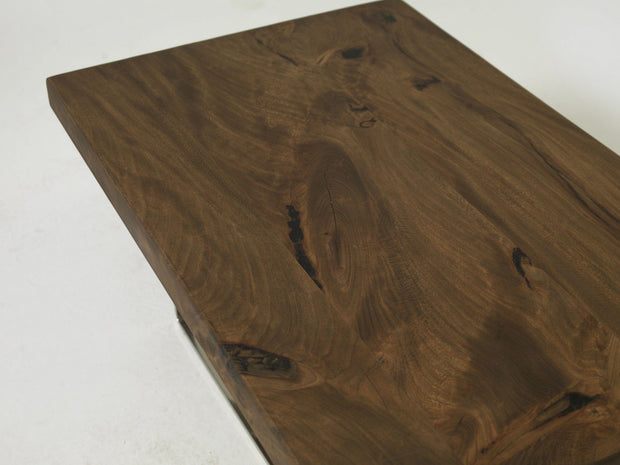 Asir Masa de cafea din lemn si metal, Mekele Nuc / Crom, L107xl67xH48 cm