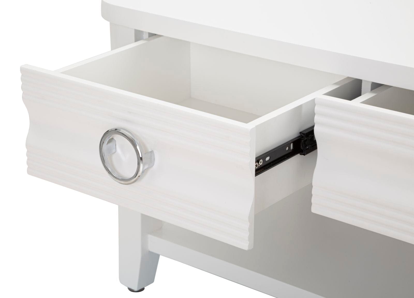 Mauro Ferretti Masa de cafea din lemn si metal, Shine Alb, L90xl60xH47 cm