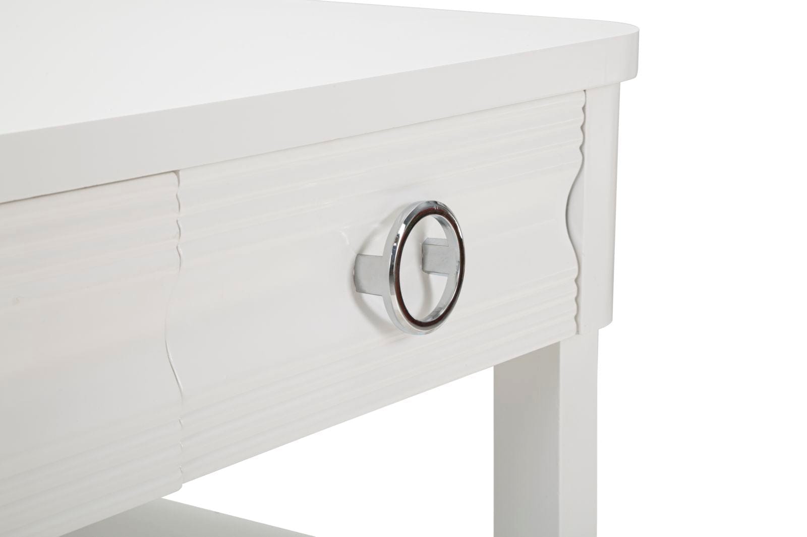 Mauro Ferretti Masa de cafea din lemn si metal, Shine Alb, L90xl60xH47 cm