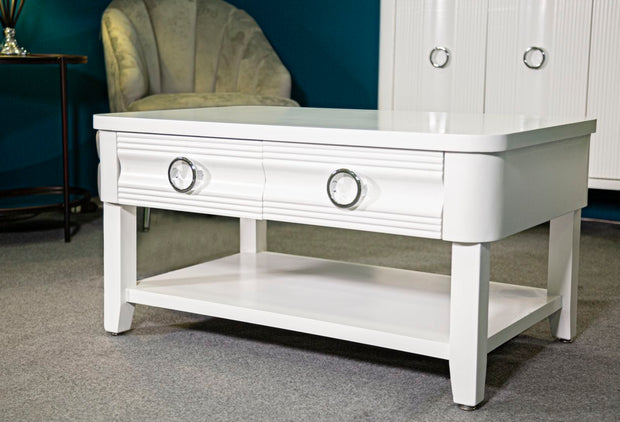 Masa de cafea din lemn si metal, Shine Alb, L90xl60xH47 cm (7)