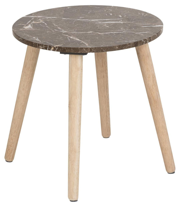 Actona Masa de cafea din marmura si lemn, Roslin Maro / Natural, Ø40xH40,5 cm