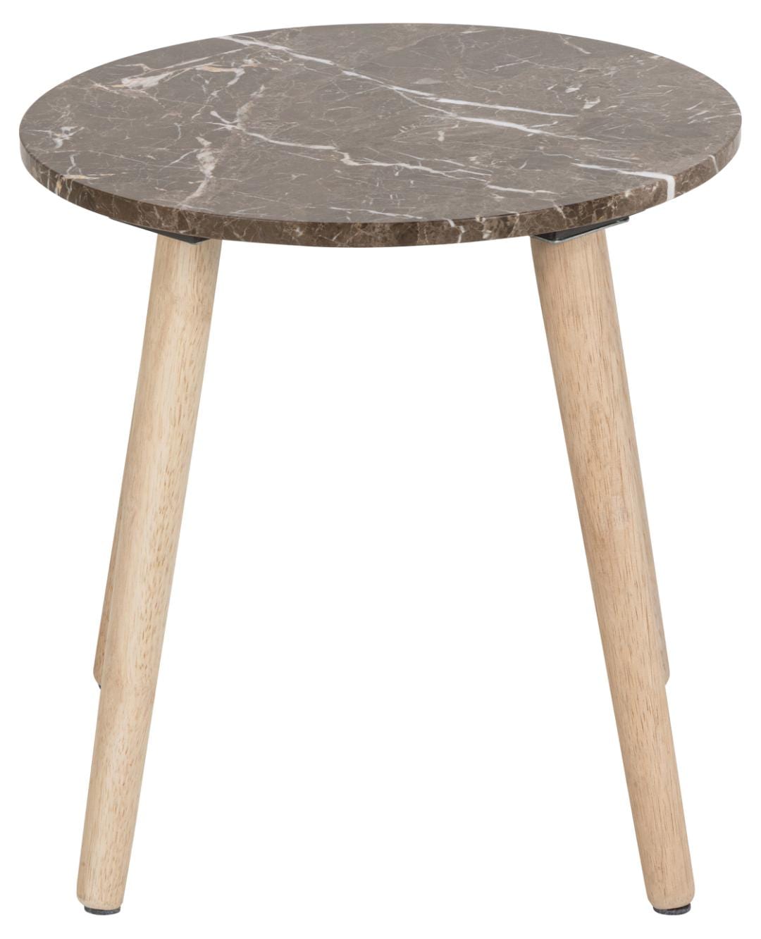 Actona Masa de cafea din marmura si lemn, Roslin Maro / Natural, Ø40xH40,5 cm