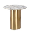 Masa de cafea din marmura si metal, Cadmus Auriu, Ø45xH44 cm