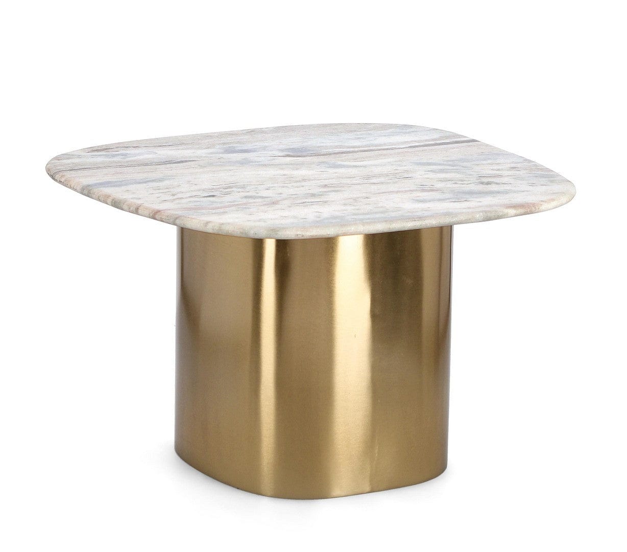 Masa de cafea din marmura si metal, Cadmus Natural, L60xl56xH38 cm