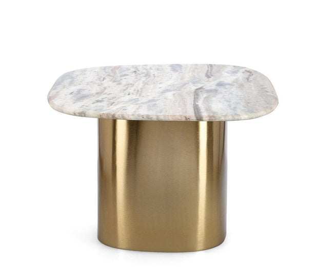 Masa de cafea din marmura si metal, Cadmus Natural, L60xl56xH38 cm (2)