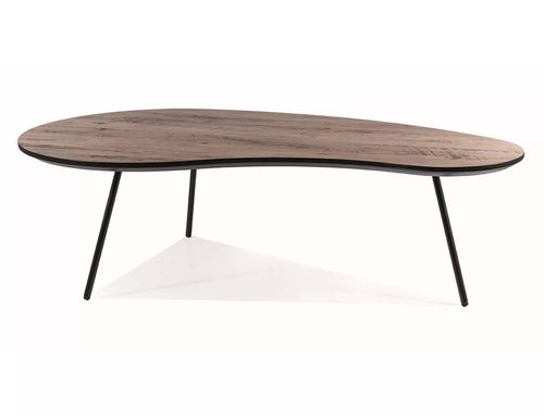 Masa de cafea din MDF, furnir si metal, Envo A Nuc / Negru, L122xl67xH35 cm