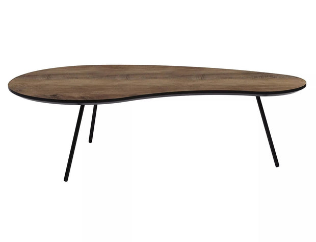 Masa de cafea din MDF, furnir si metal, Envo A Nuc / Negru, L122xl67xH35 cm (1)