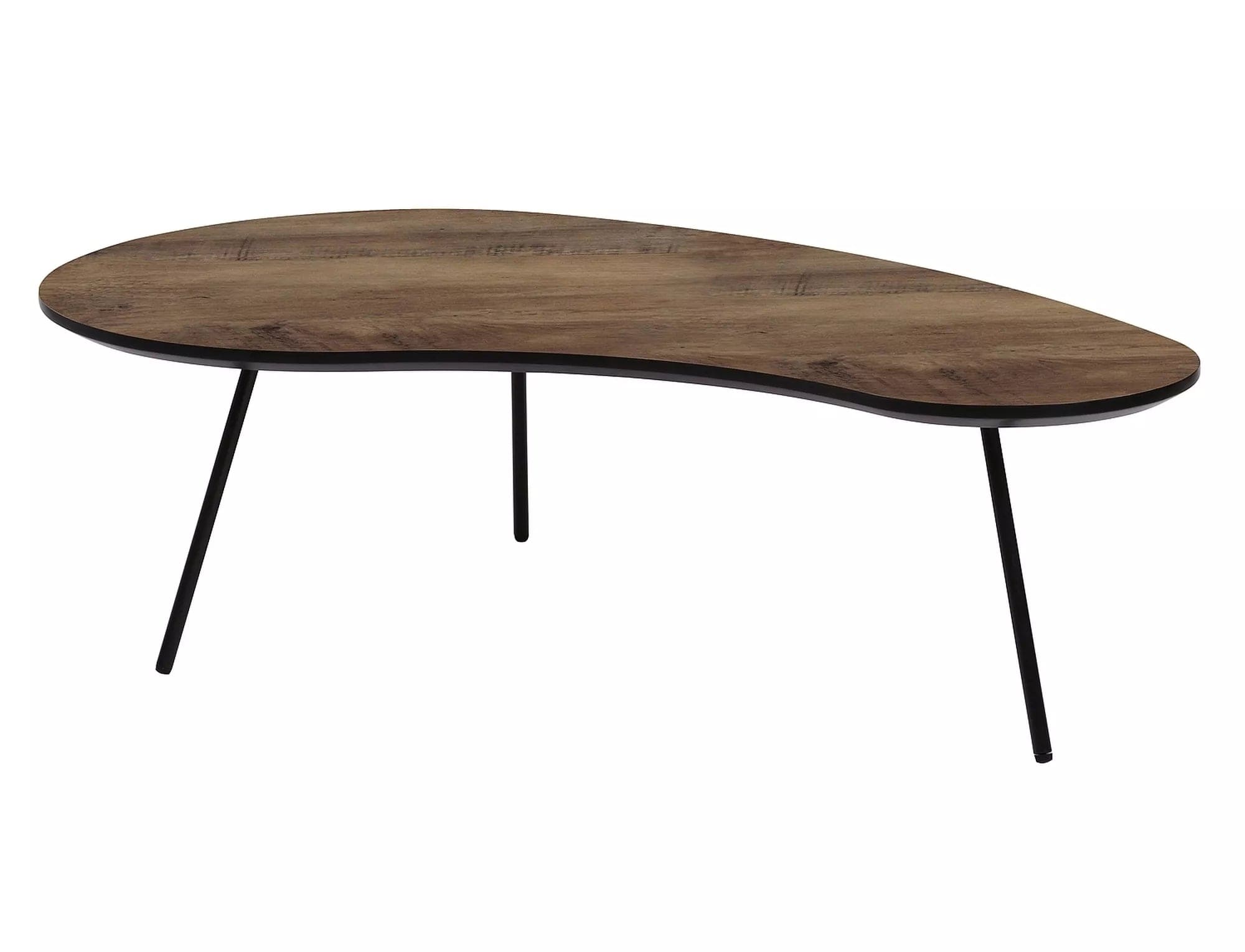 Masa de cafea din MDF, furnir si metal, Envo A Nuc / Negru, L122xl67xH35 cm (2)