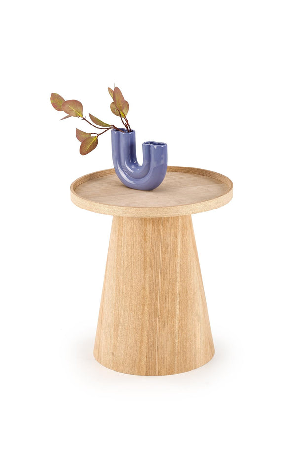 Masa de cafea din MDF si furnir, Editta Natural, Ø45xH50 cm (1)