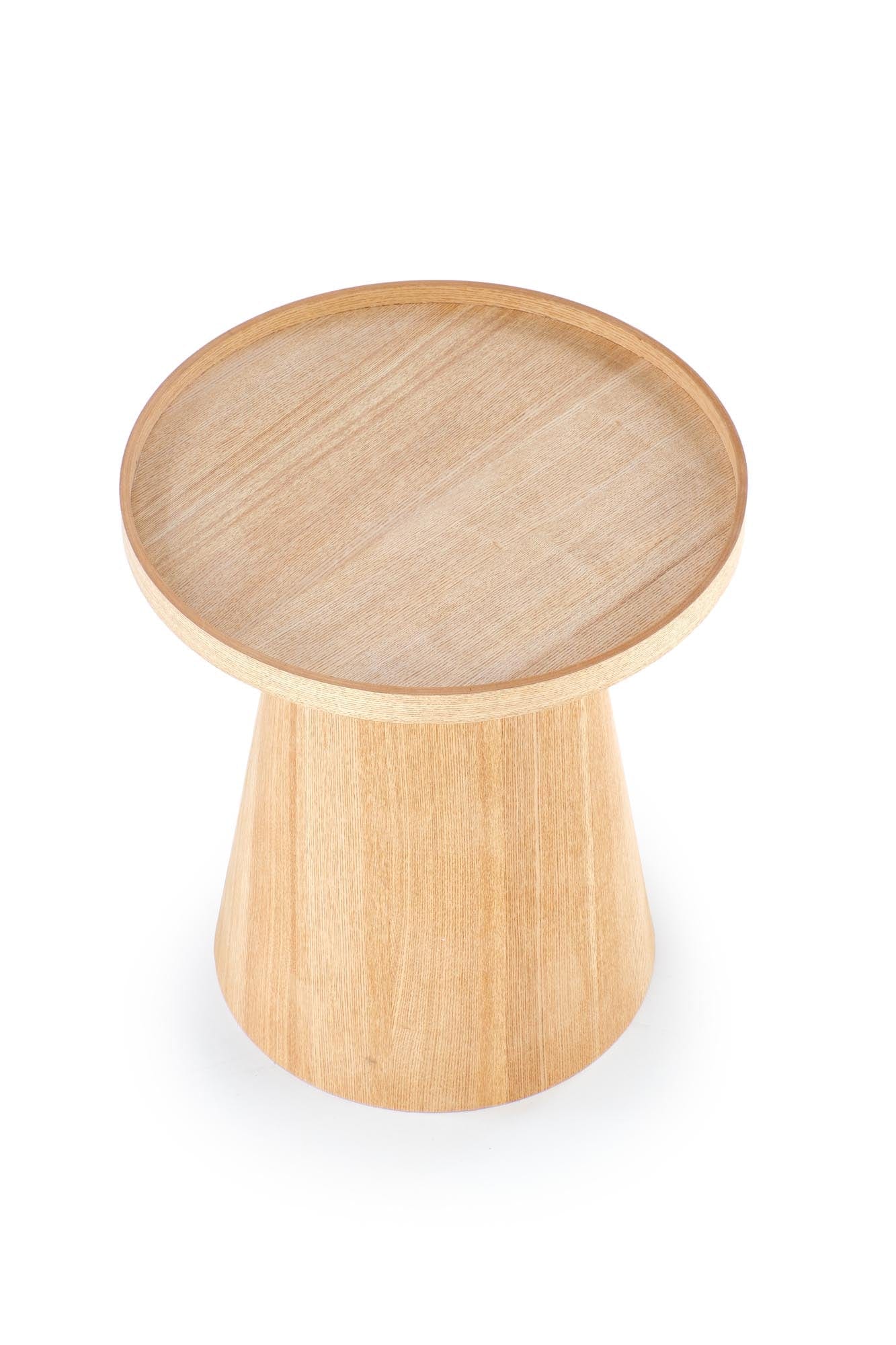 Masa de cafea din MDF si furnir, Editta Natural, Ø45xH50 cm (6)