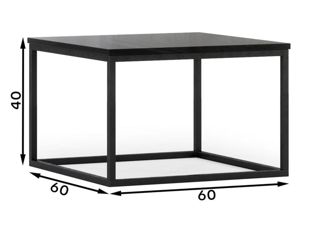 Eltap Masa de cafea din MDF si metal, Avorio Negru, L60xl60xH40 cm