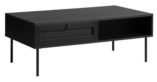 Unique Furniture A/S Masa de cafea din MDF si metal, cu 1 sertar, Pensacola Negru, L110xl60xH42 cm