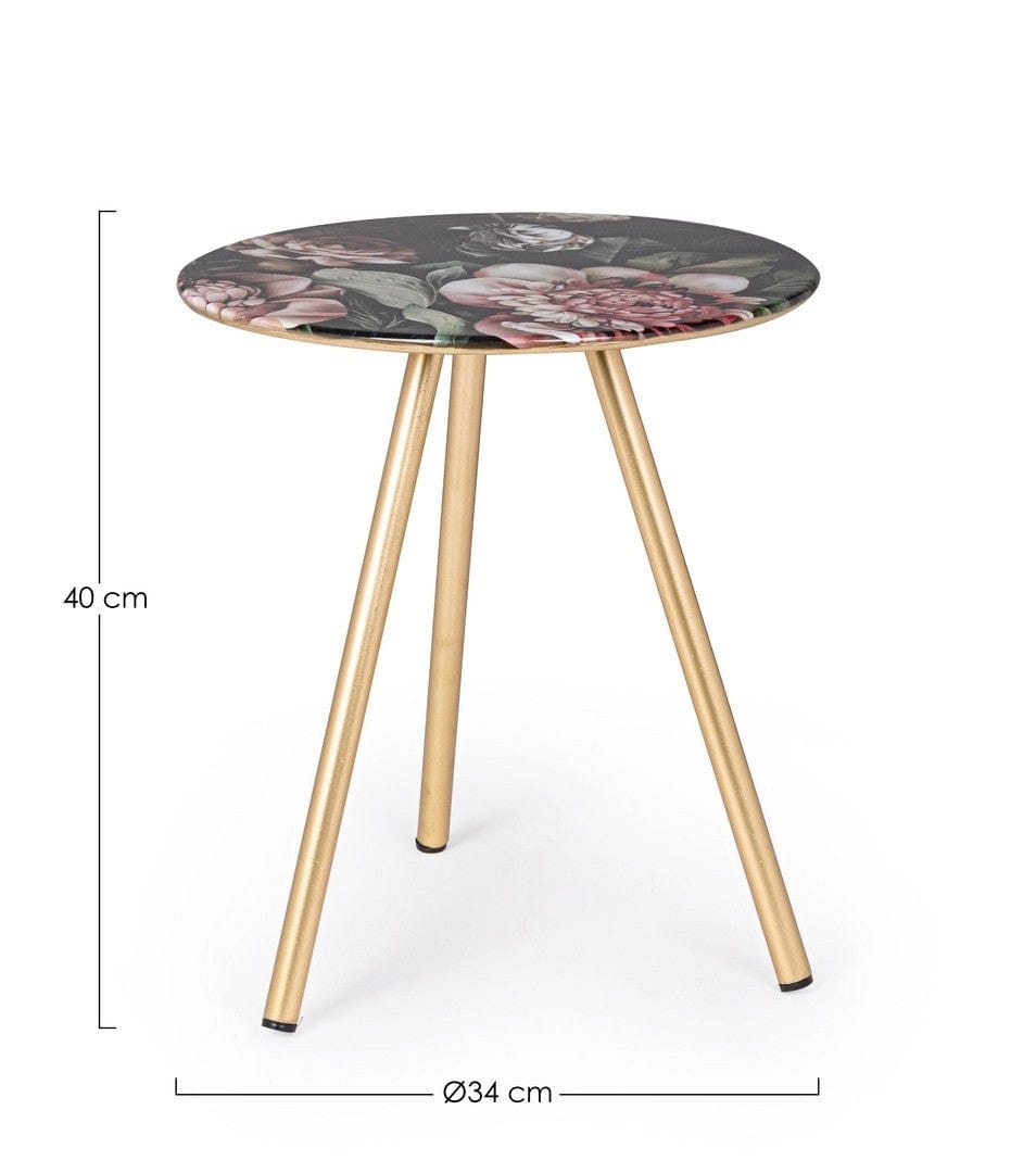 Masa de cafea din metal Kirti Small Multicolor / Auriu, Ø34xH40 cm (4)