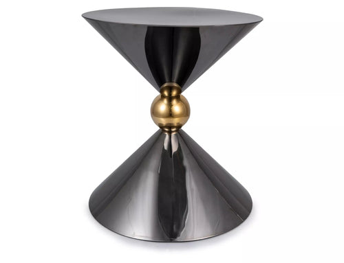 Signal Masa de cafea, din metal Miranus Negru / Auriu, Ø50xH56 cm