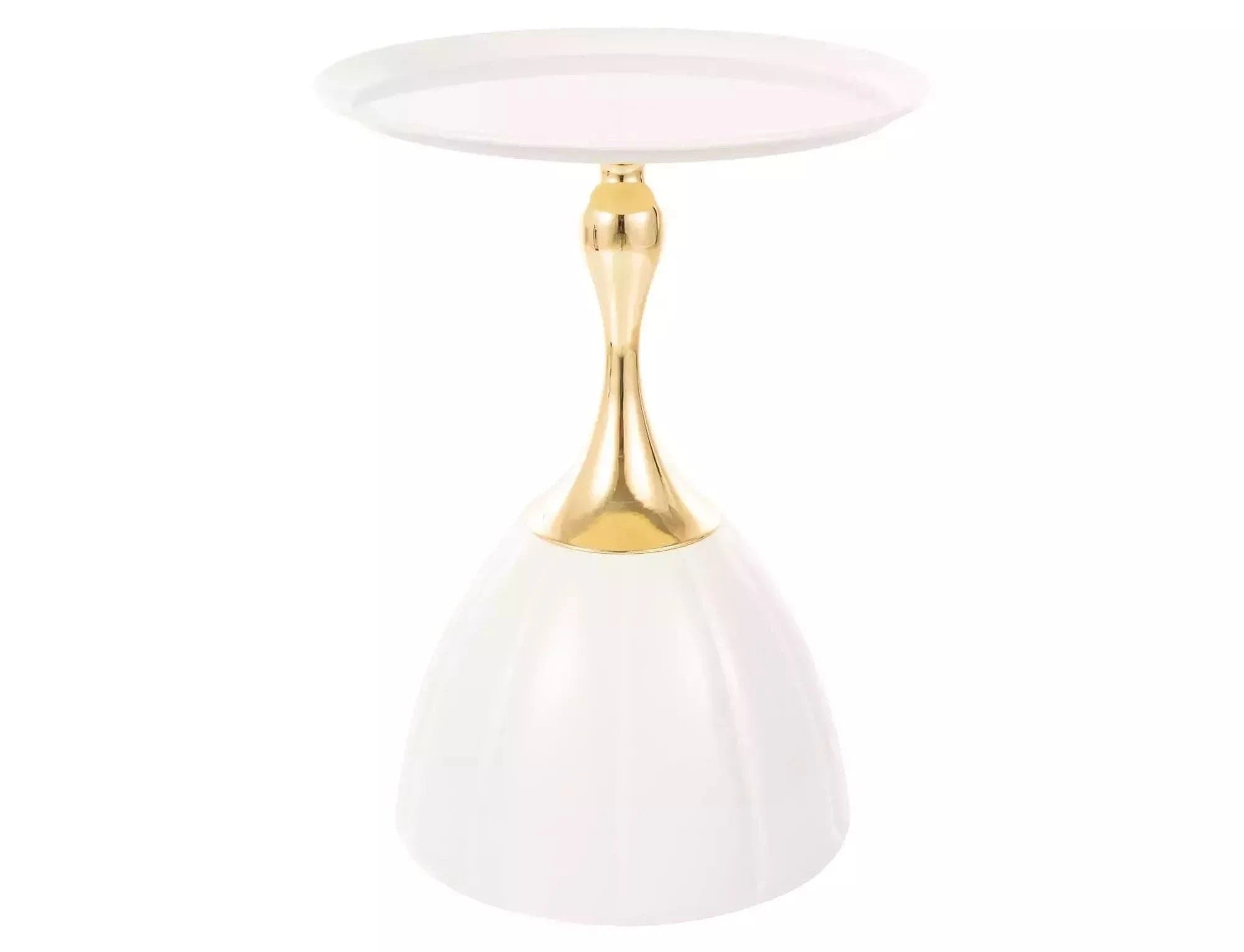 Signal Masa de cafea, din metal Pianus Alb / Auriu, Ø38xH50 cm