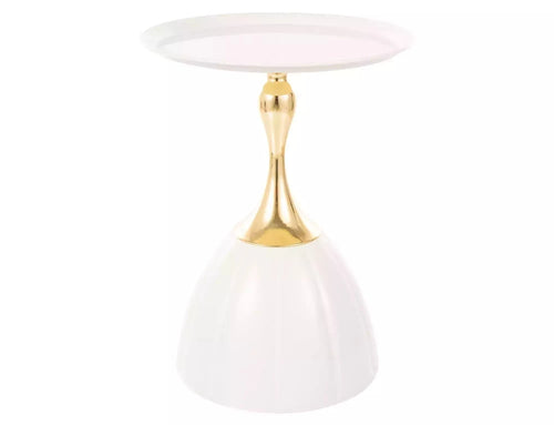 Signal Masa de cafea, din metal Pianus Alb / Auriu, Ø38xH50 cm