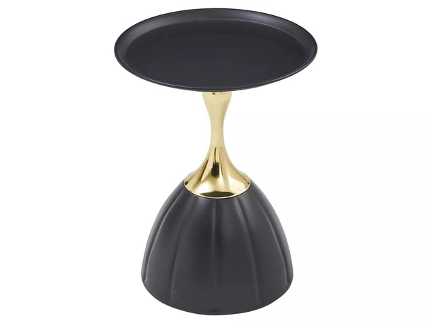 Signal Masa de cafea, din metal Pianus Negru / Auriu, Ø38xH50 cm