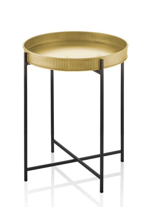 Asir Masa de cafea din metal, SHP0007 Auriu / Negru, Ø41xH56 cm