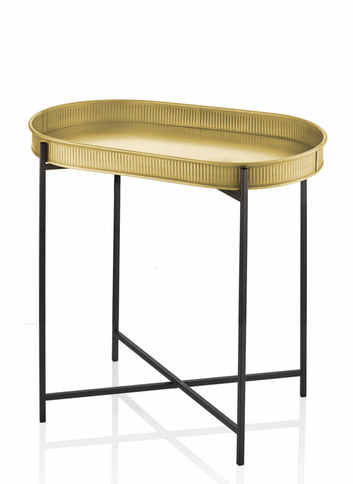 Asir Masa de cafea din metal, SHP0010 Auriu / Negru, L56xl32xH56 cm