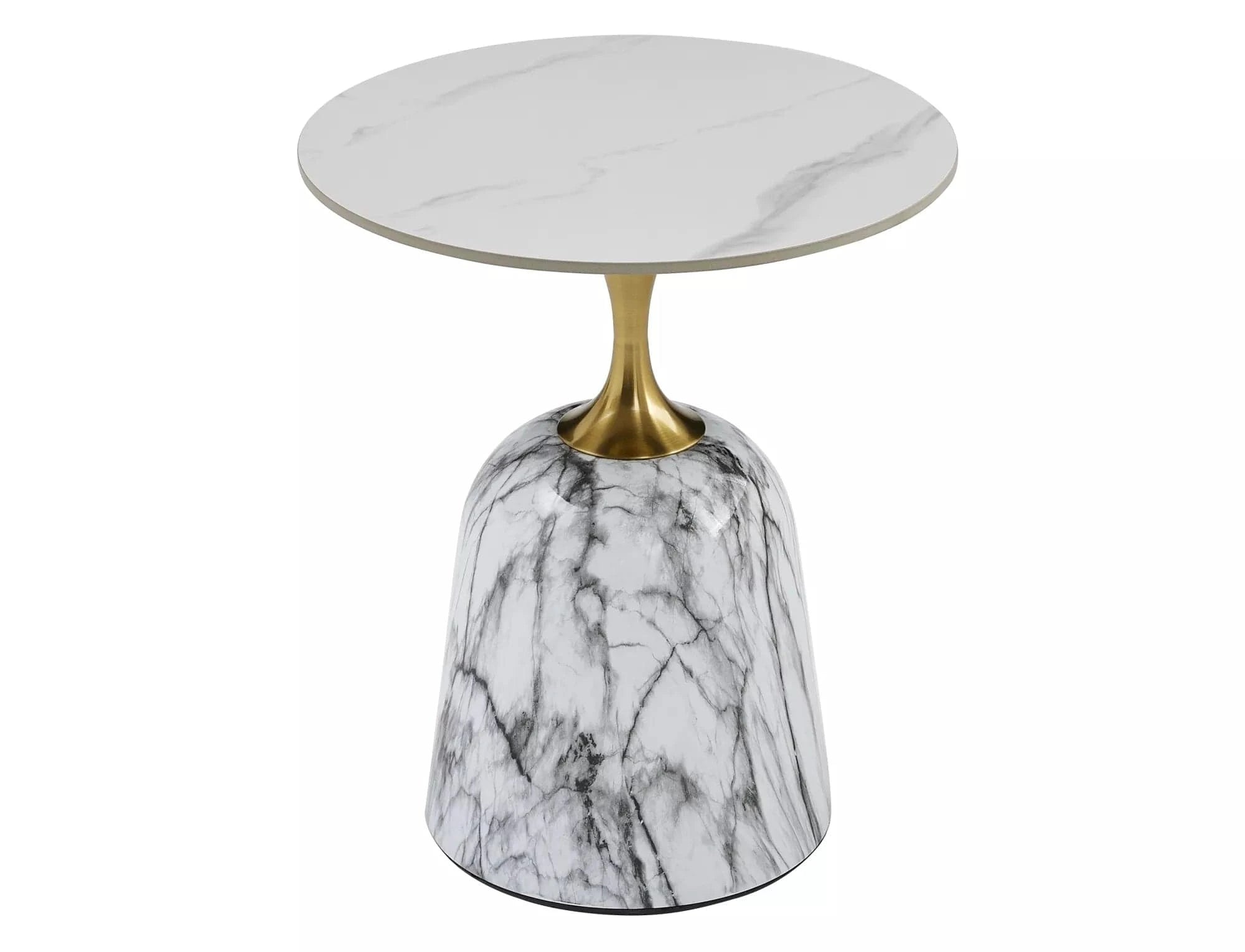 Signal Masa de cafea, din metal si ceramica Famis B Alb / Auriu, Ø50xH59 cm