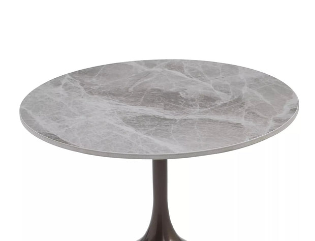 Signal Masa de cafea, din metal si ceramica Mutis Gri / Maro, Ø50xH60 cm