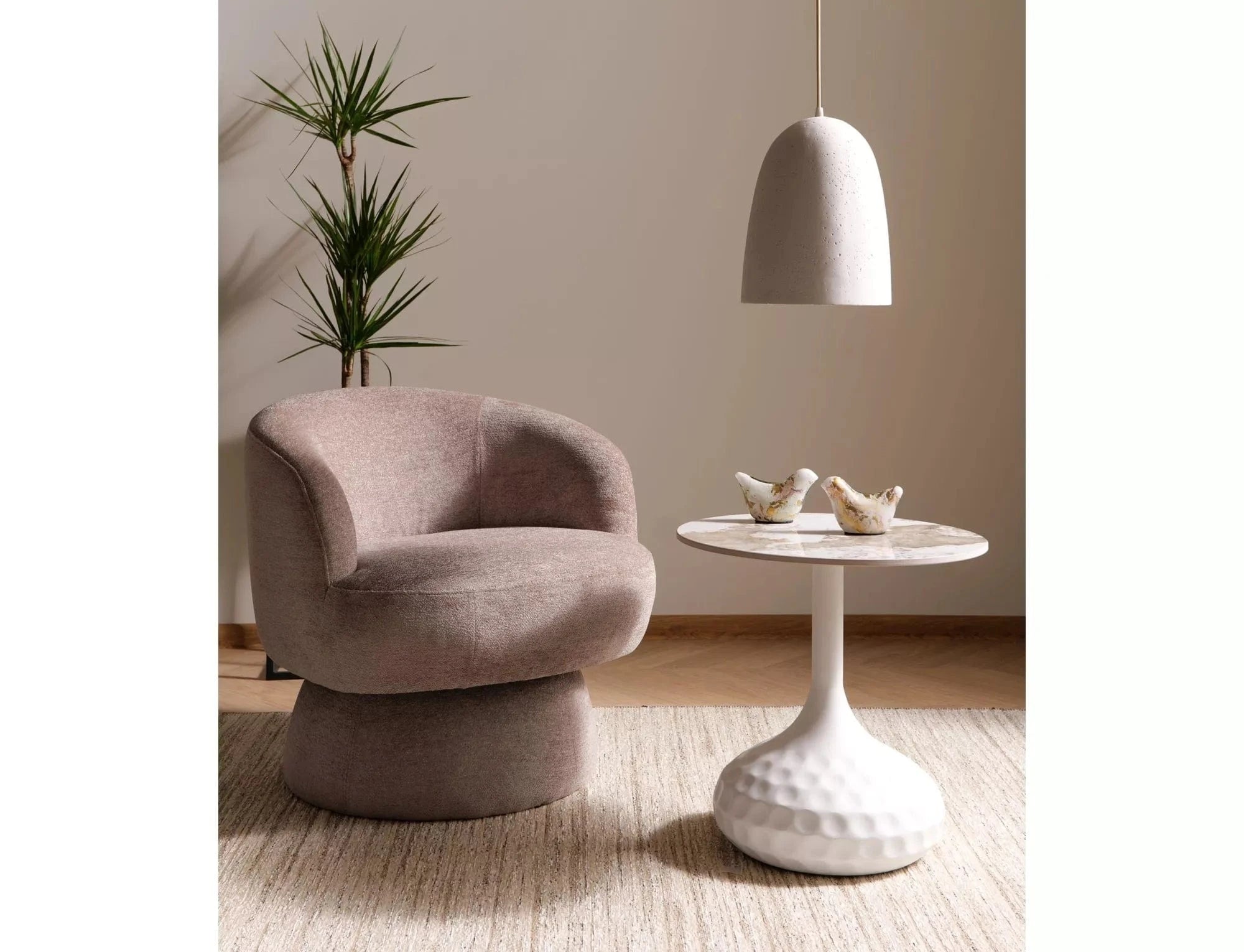 Signal Masa de cafea, din metal si ceramica Salis B Alb, Ø50xH49 cm