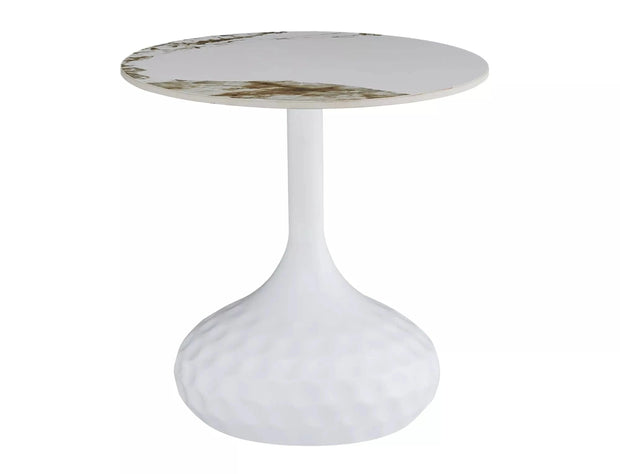 Signal Masa de cafea, din metal si ceramica Salis B Alb, Ø50xH49 cm