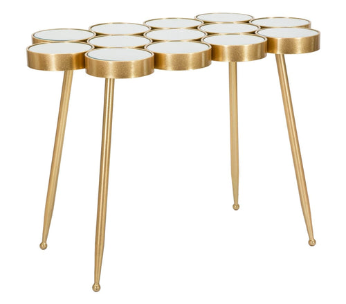 Mauro Ferretti Masa de cafea din metal si MDF, Buttle Auriu, L100xl55xH70 cm