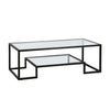 Asir Masa de cafea din metal si sticla, Atlantic Negru / Transparent, L100xl50xH50 cm
