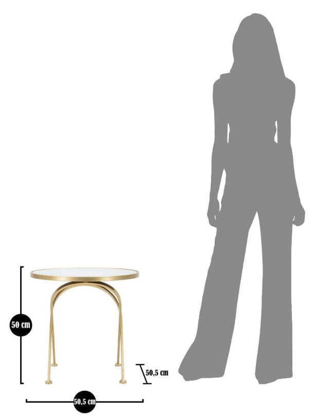 Masa de cafea din metal si sticla, Glam Mat Multicolor / Auriu, Ø50,5xH50 cm (7)
