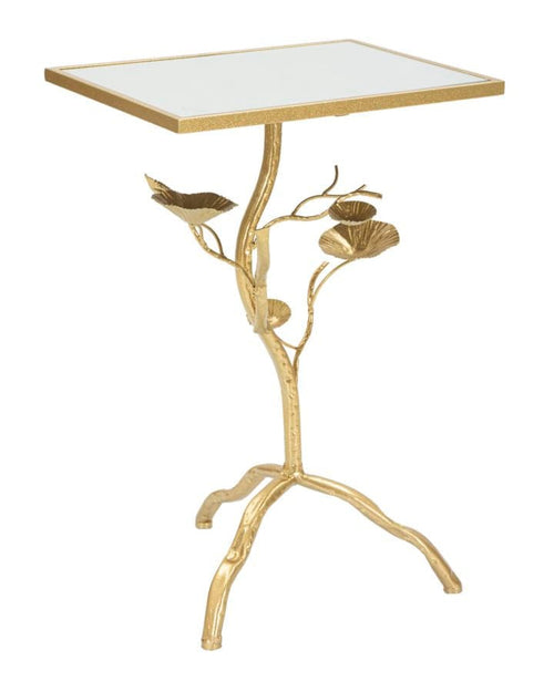 Mauro Ferretti Masa de cafea din metal si sticla, Tisty Auriu, L40xl30xH60 cm