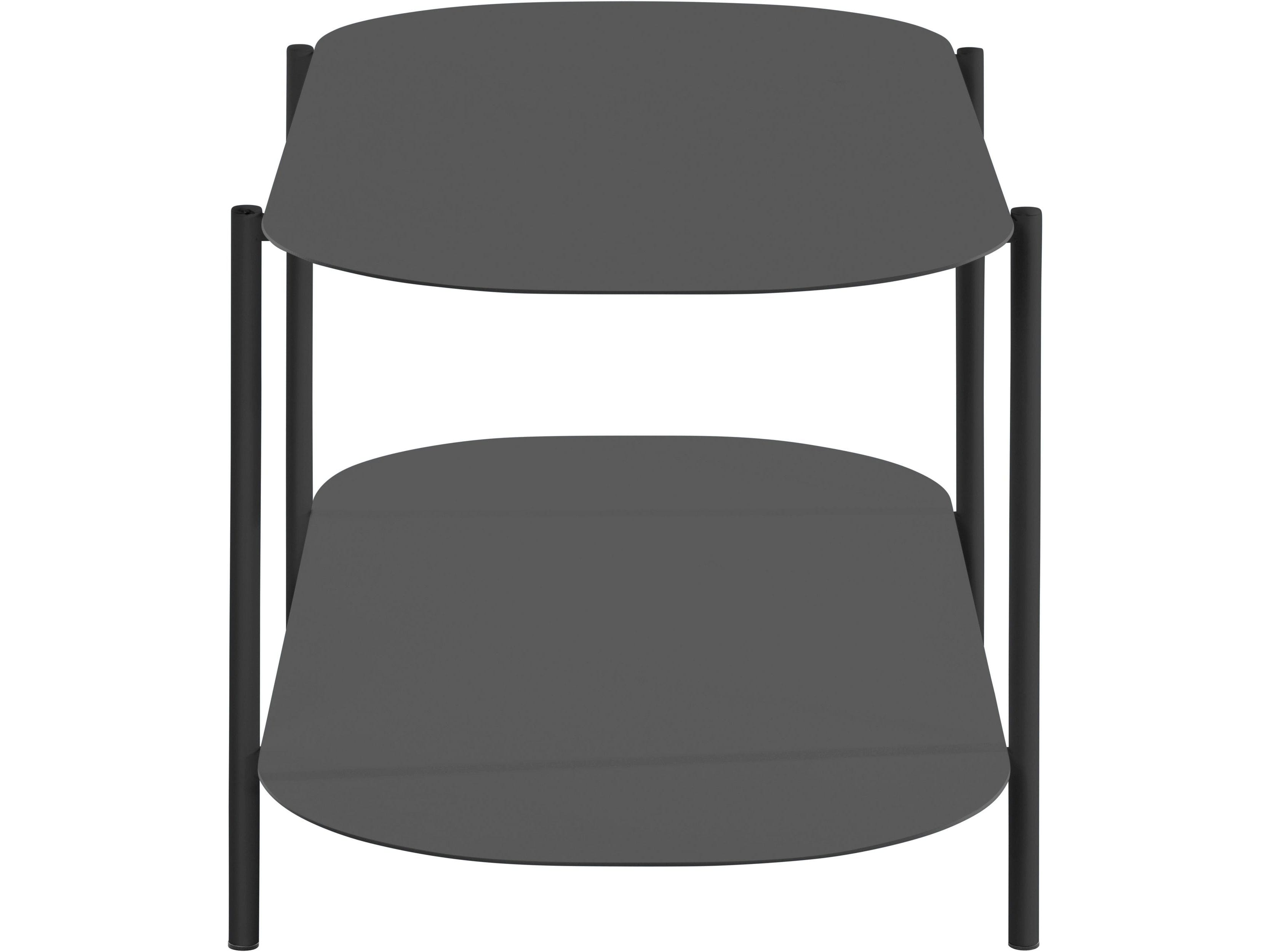 Dorel Home Masa de cafea din metal, Siliam Negru, L100xl50xH45 cm