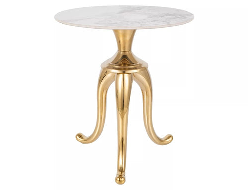 Signal Masa de cafea, din metal Snakis Alb / Auriu, Ø48xH55 cm