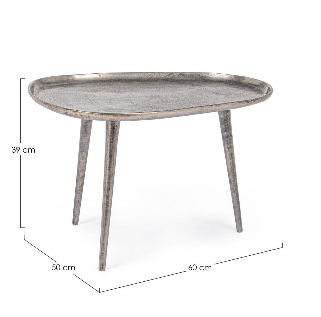 Masa de cafea din metal Tahir Antique Argintiu, L60xl50xH39 cm (4)