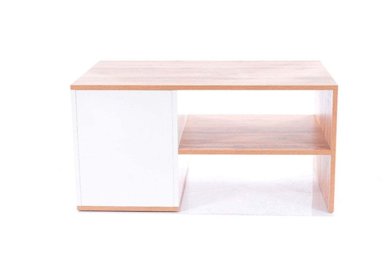 Signal Masa de cafea din pal cu 2 sertare Heaton Stejar Wotan / Alb, L100xl60xH50 cm