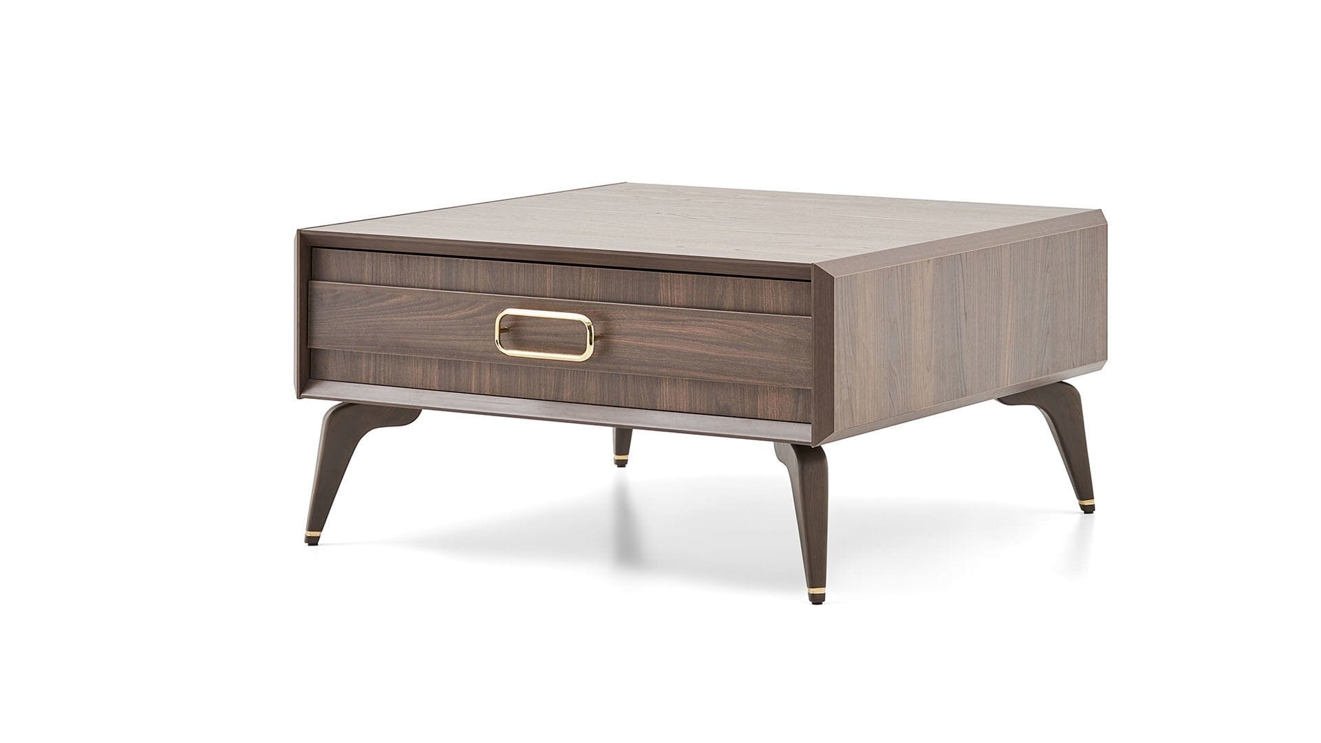 Masa de cafea din pal, cu 2 sertare, Venera Nuc Inchis, L92,7xl92xH43,3 cm (1)