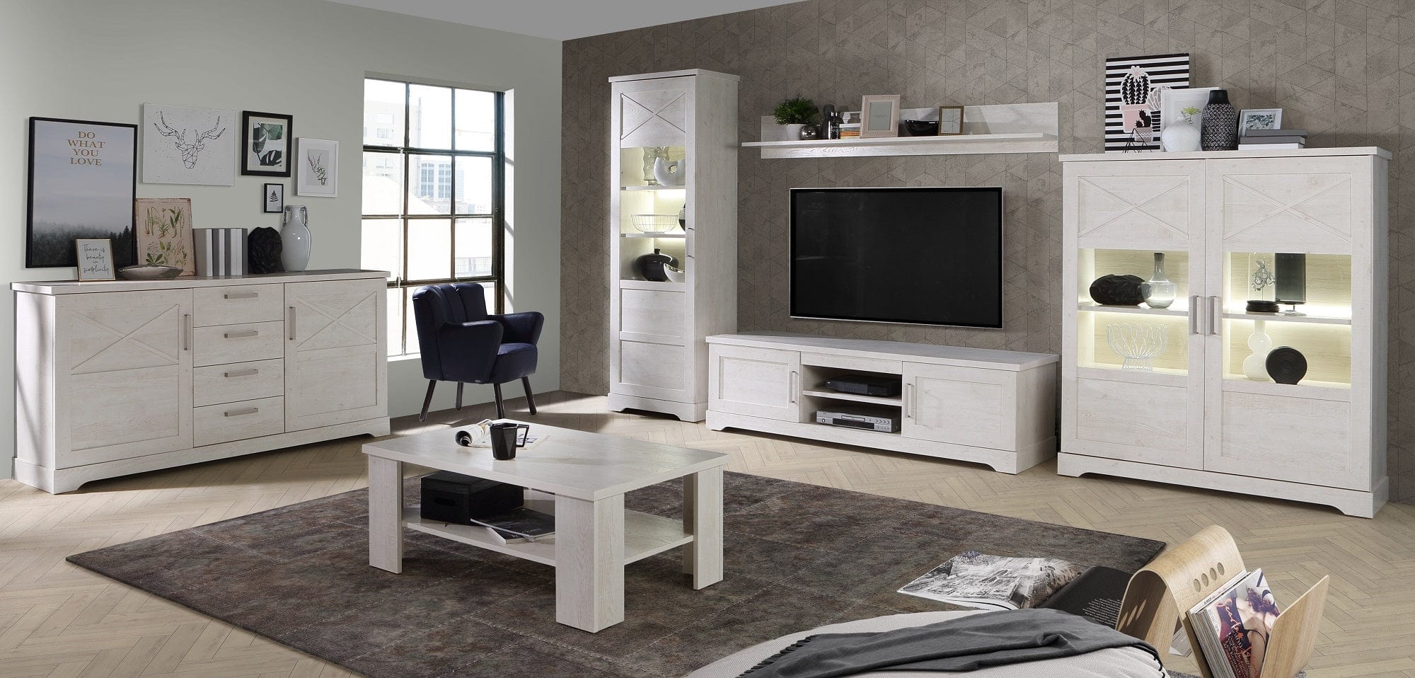 Forte Masa de cafea din pal, Rockhampton Pin Alb, L107xl67xH42,8 cm