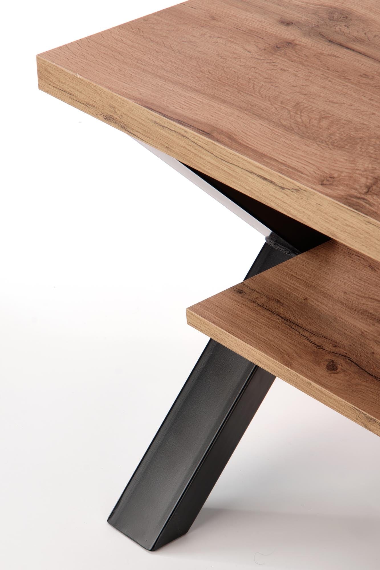 Masa de cafea din pal si metal, Venom X Stejar / Negru, L120xl60xH55 cm (1)