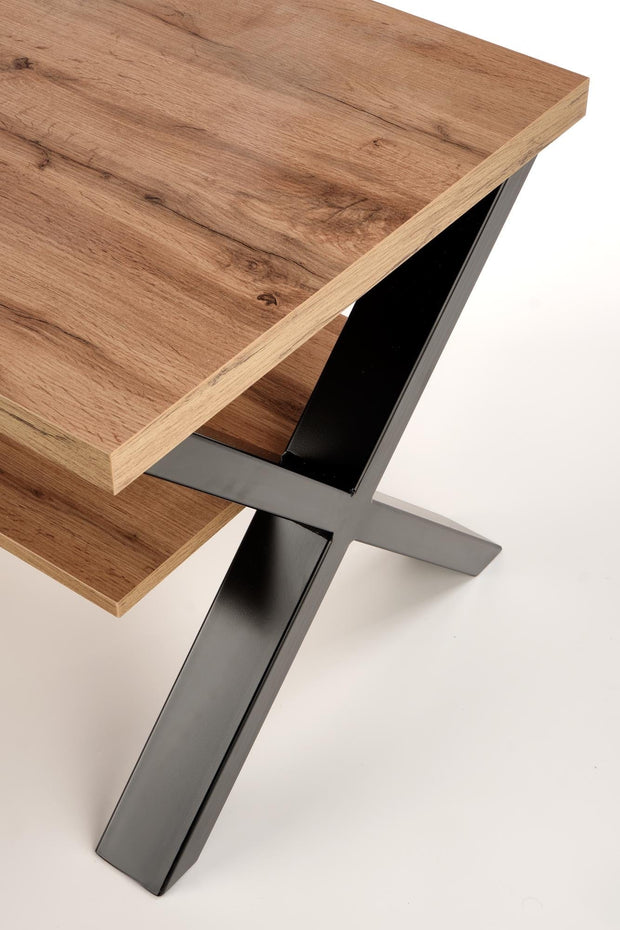 Masa de cafea din pal si metal, Venom X Stejar / Negru, L120xl60xH55 cm (2)