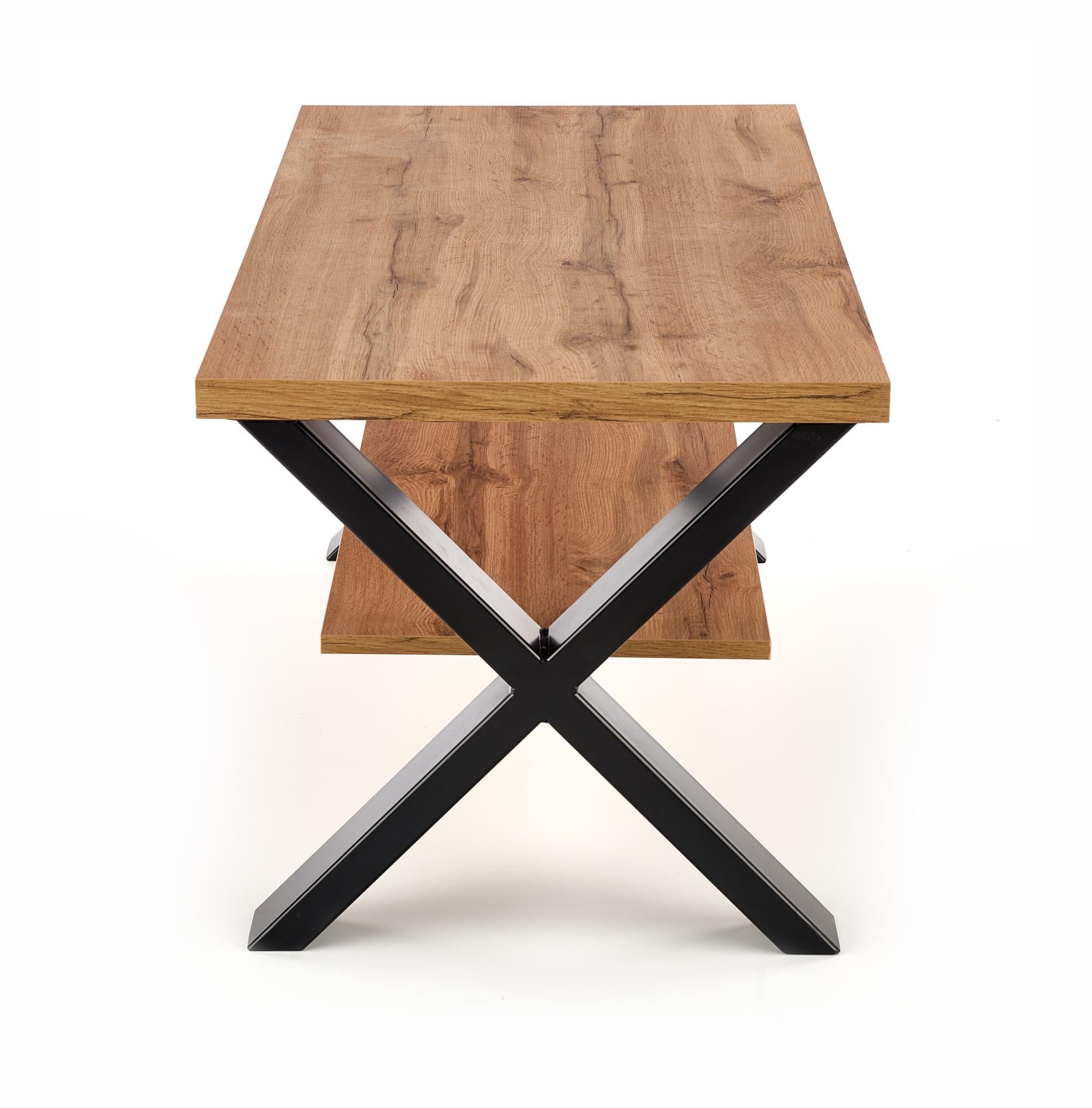 Masa de cafea din pal si metal, Venom X Stejar / Negru, L120xl60xH55 cm (4)