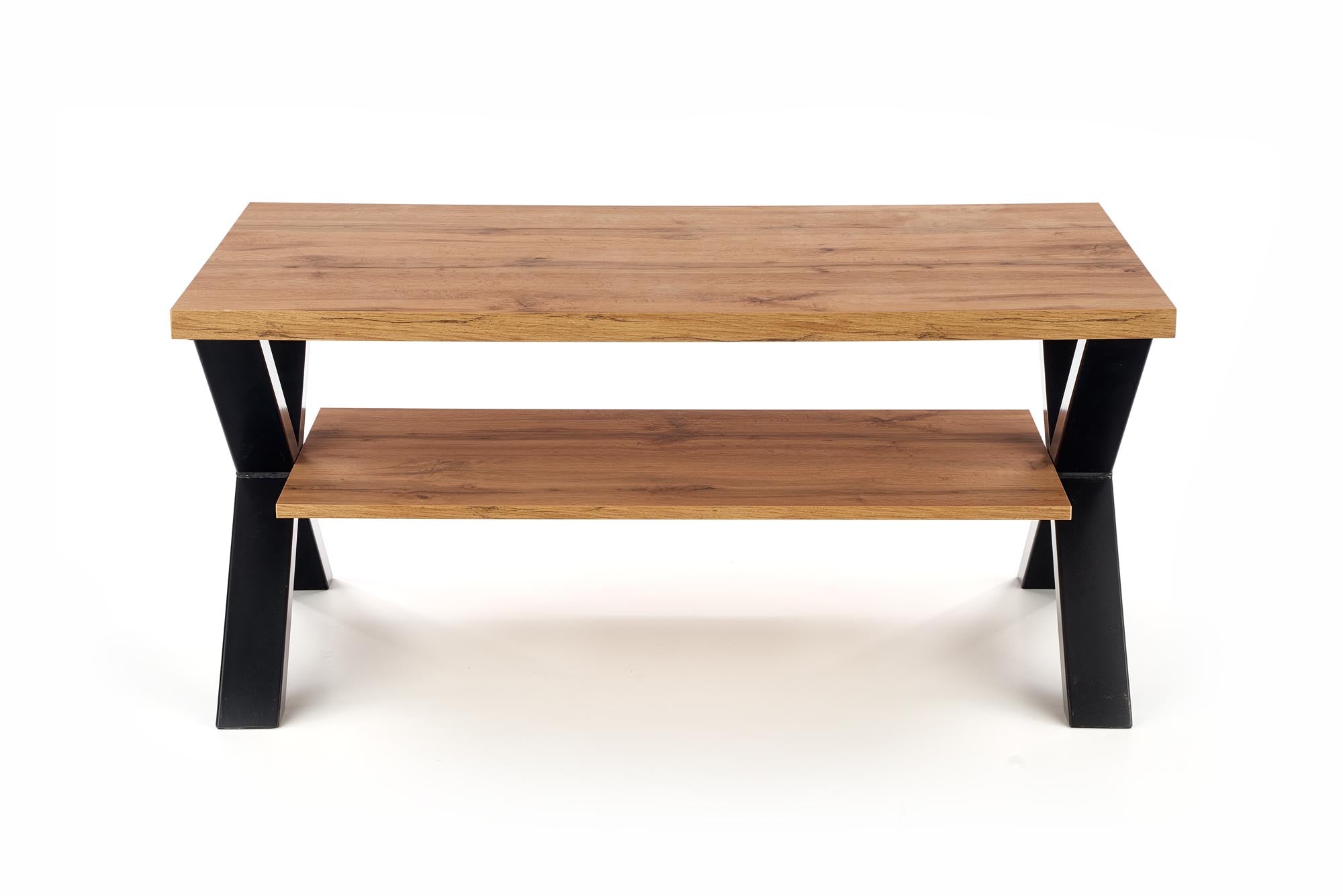 Masa de cafea din pal si metal, Venom X Stejar / Negru, L120xl60xH55 cm (5)