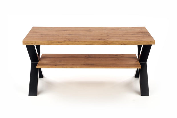 Masa de cafea din pal si metal, Venom X Stejar / Negru, L120xl60xH55 cm (5)