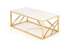 Masa de cafea din piatra sinterizata si metal, Universe 3 Alb / Auriu, L120xl60xH45 cm (4)