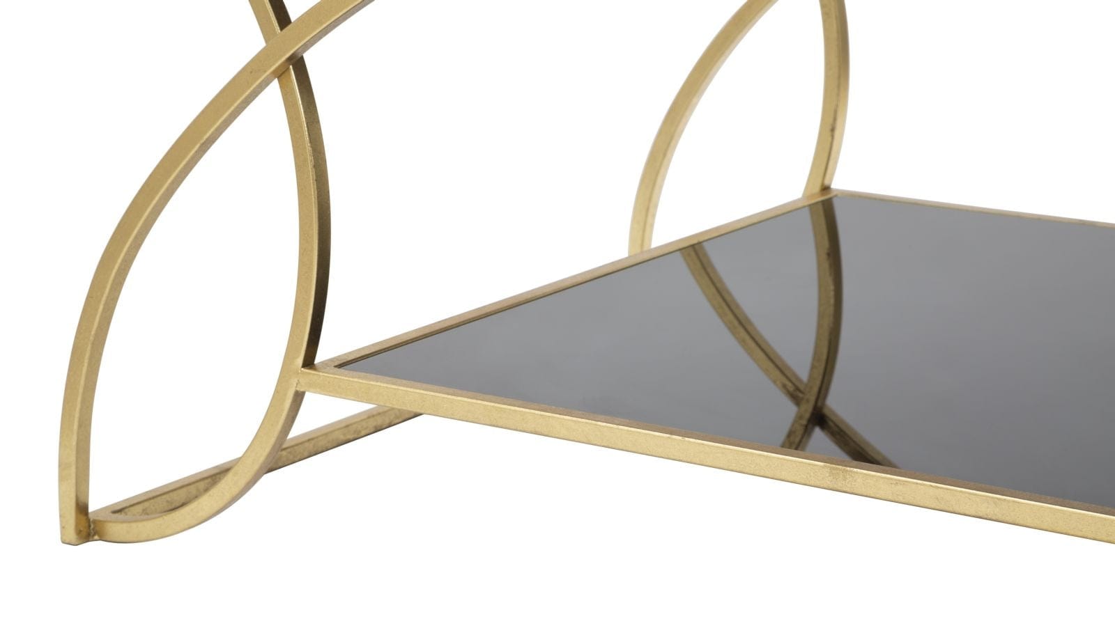 Masa de cafea din sticla, metal si MDF, Sunshine Negru / Auriu, L110xl60xH45 cm (7)