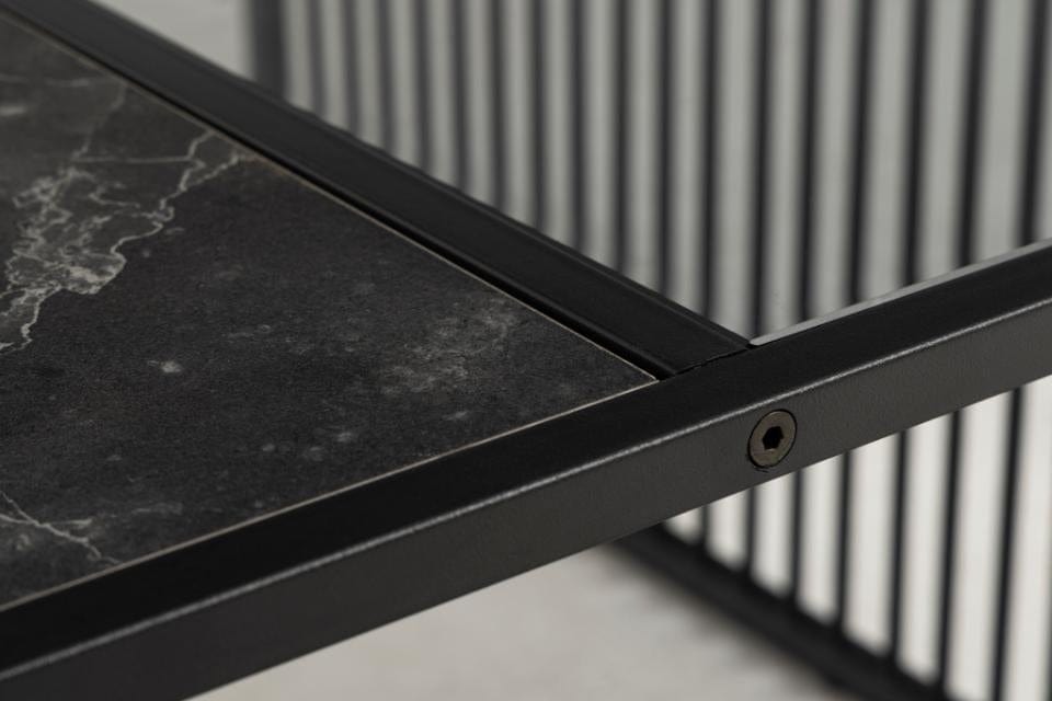 Masa de cafea din sticla, pal si metal, Strington Square Fumuriu / Negru, L80xl80xH40 cm (9)