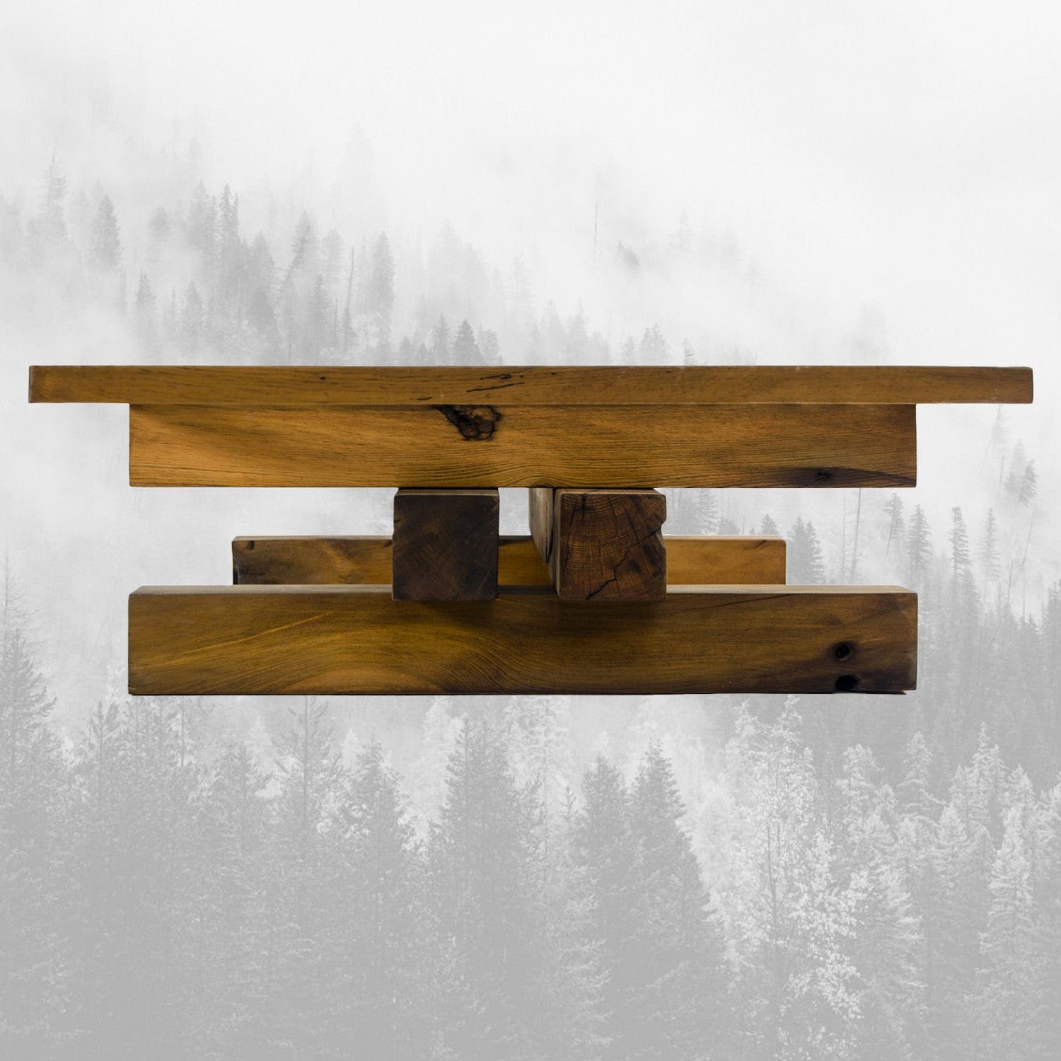 Asir Masa de cafea din sticla si lemn, Yabila Maro, L180xl76xH30 cm