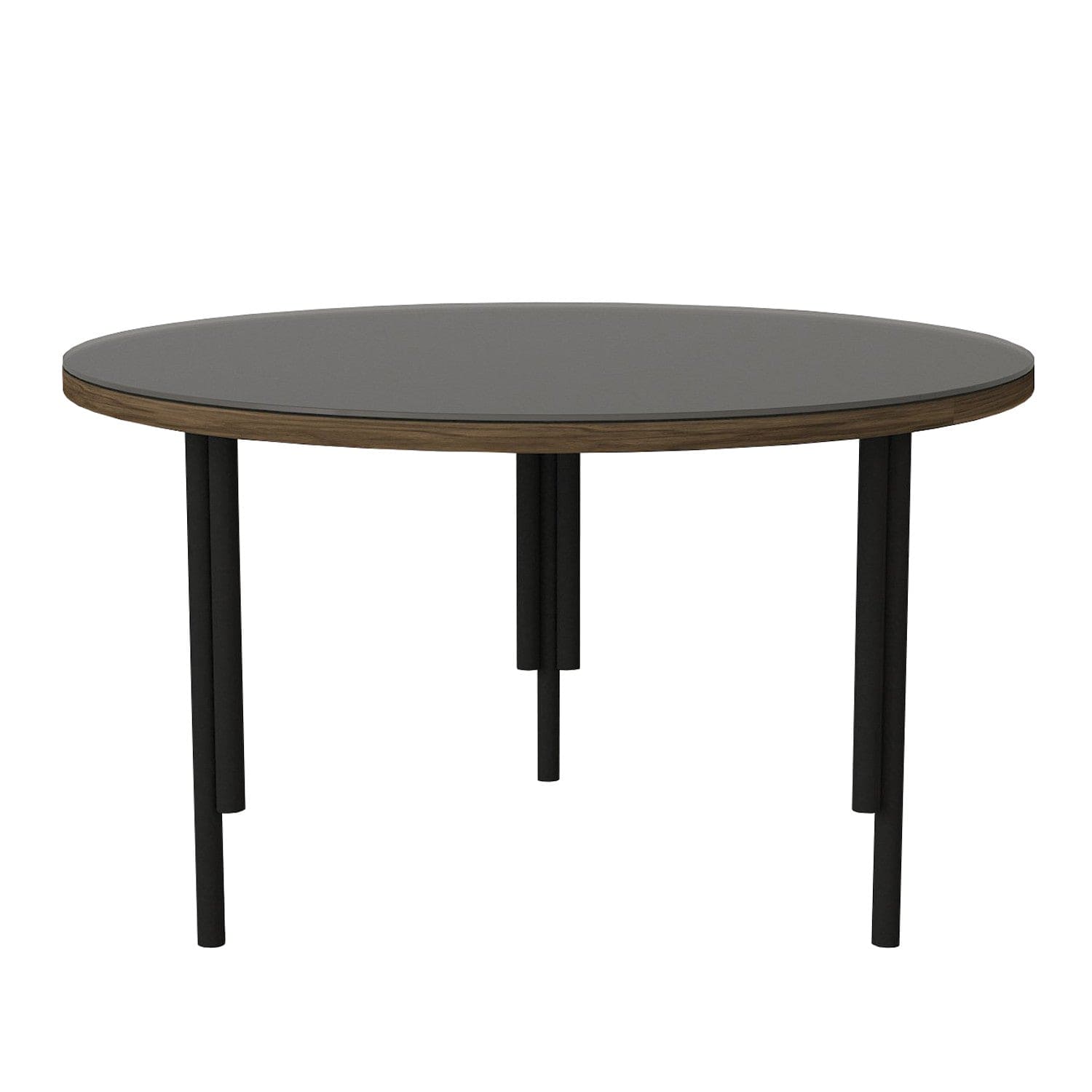 Masa de cafea din sticla si metal, Tiffanie Nuc / Antracit / Negru, L69,5xl69,5xH40,2 cm (3)