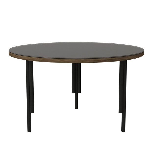 Masa de cafea din sticla si metal, Tiffanie Nuc / Antracit / Negru, L69,5xl69,5xH40,2 cm (3)