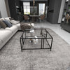 Masa de cafea din sticla si metal, Uranus Negru, L80xl80xH40 cm (2)